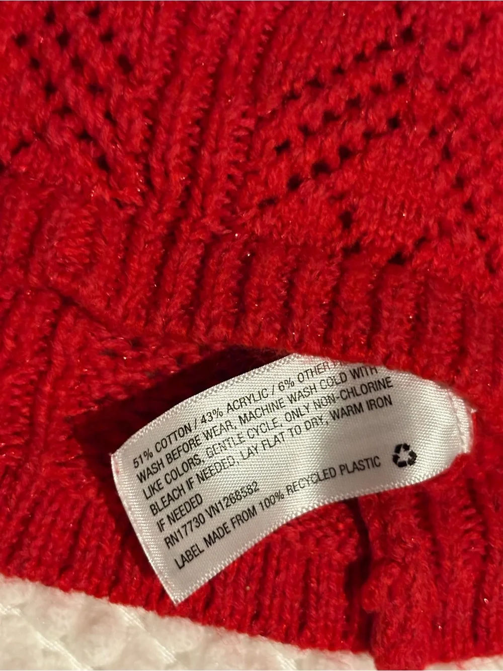 Cat & Jack Girl Red Glitter Sparkle Knit Long Sleeve Holiday Sweater Dress 3T